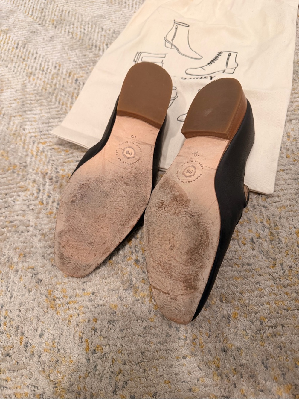Poppy Barley Black Leather Horsebit Loafer Size 10 - Picture 3 of 4
